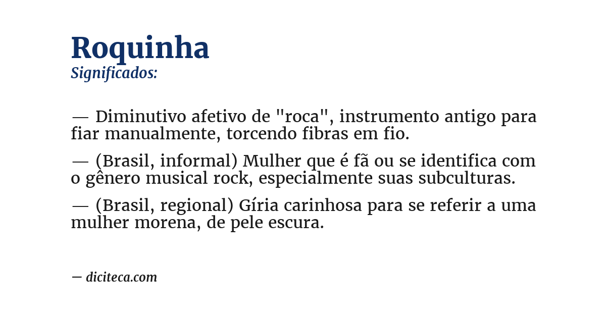 Significado de roquinha