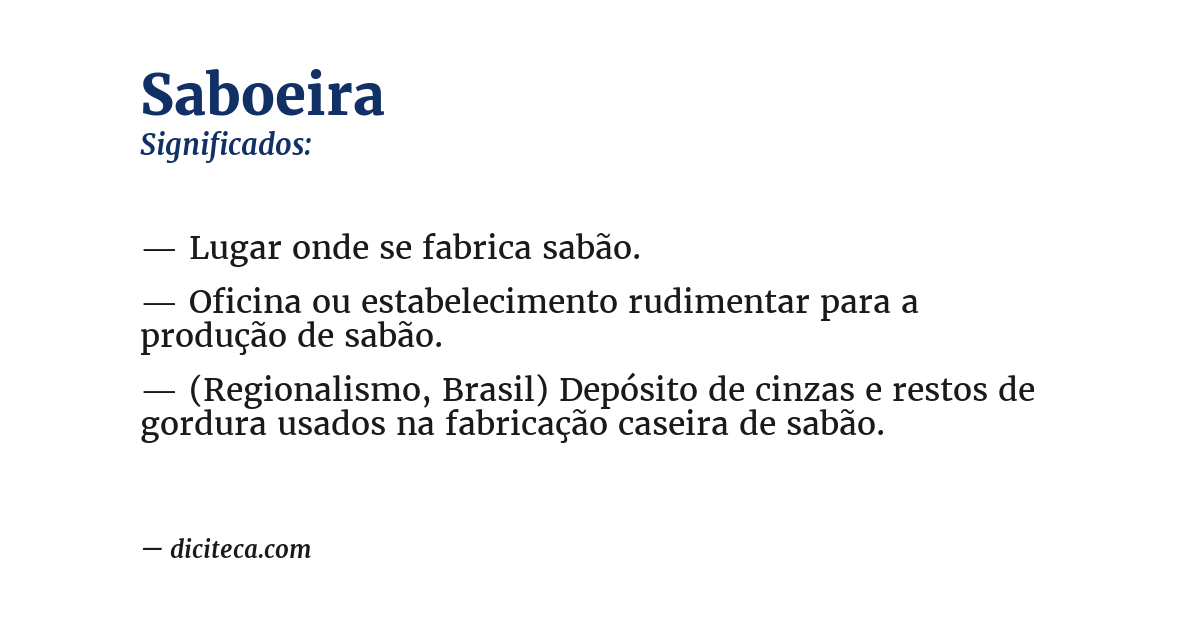 Significado de saboeira