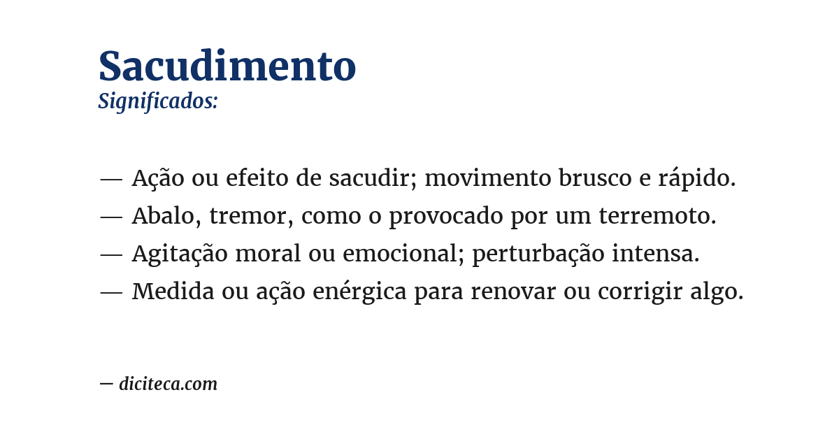 Significado de sacudimento