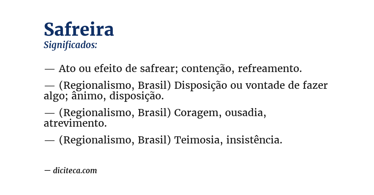 Significado de safreira