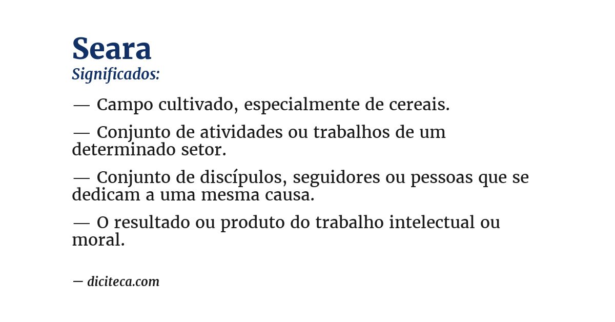 Significado de seara
