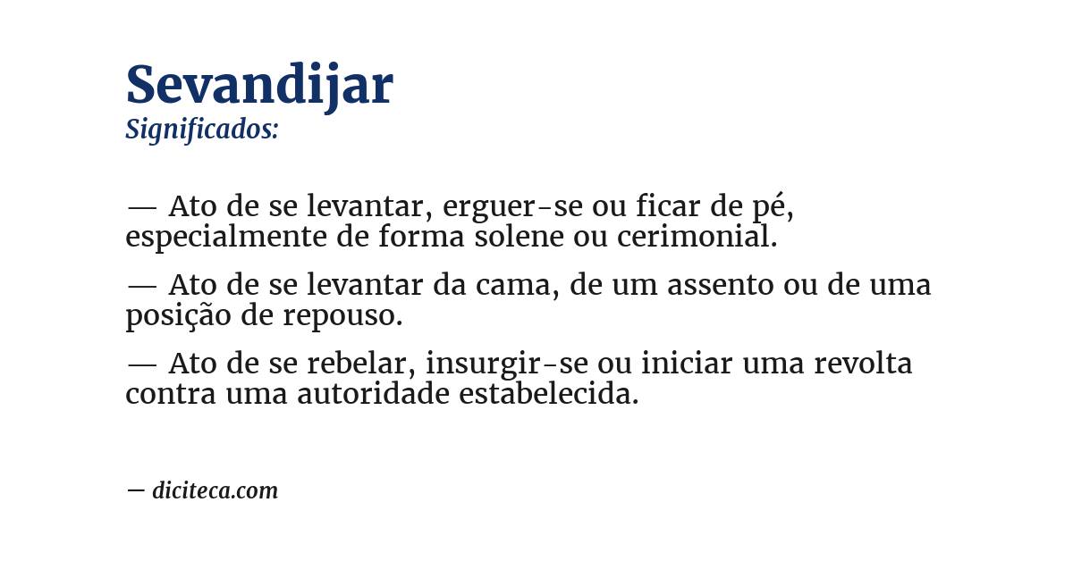 Significado de sevandijar