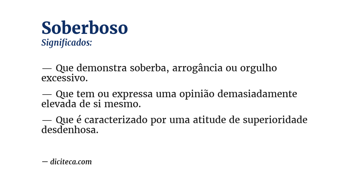 Significado de soberboso