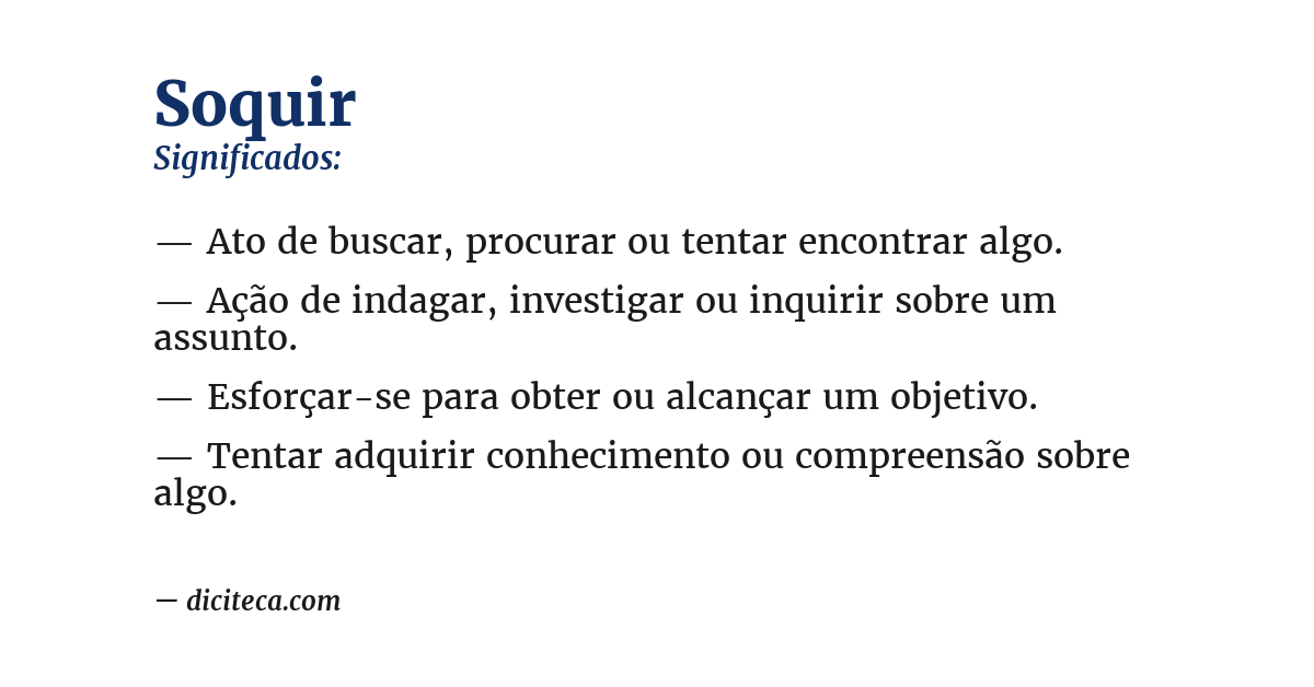 Significado de soquir