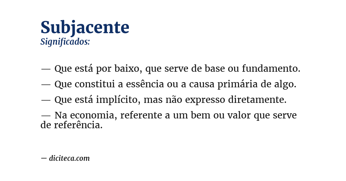 Significado de subjacente