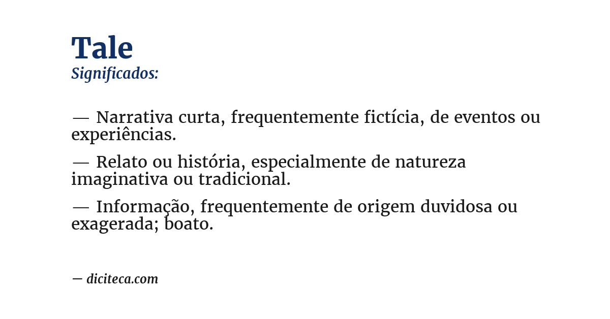 Significado de tale