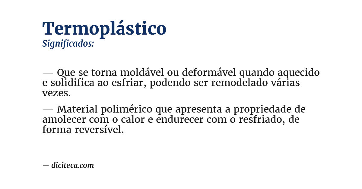 Significado de termoplástico