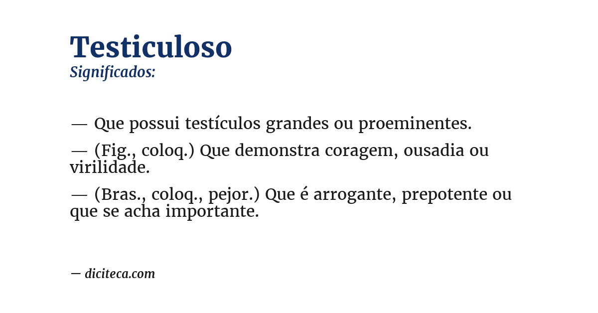 Significado de testiculoso