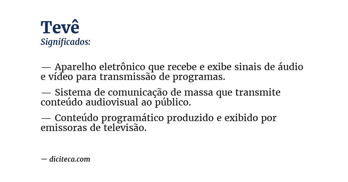 Significado de tevê