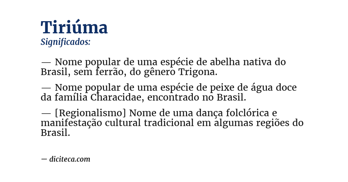 Significado de tiriúma