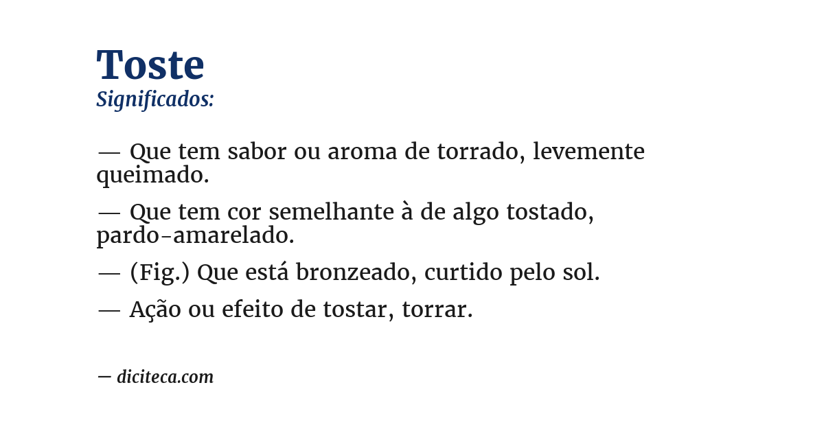 Significado de toste