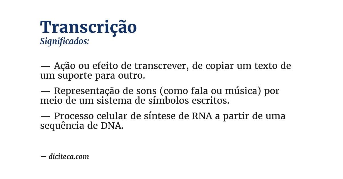 Significado de transcrição