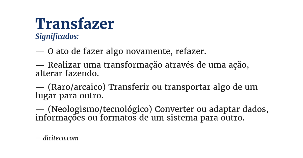 Significado de transfazer
