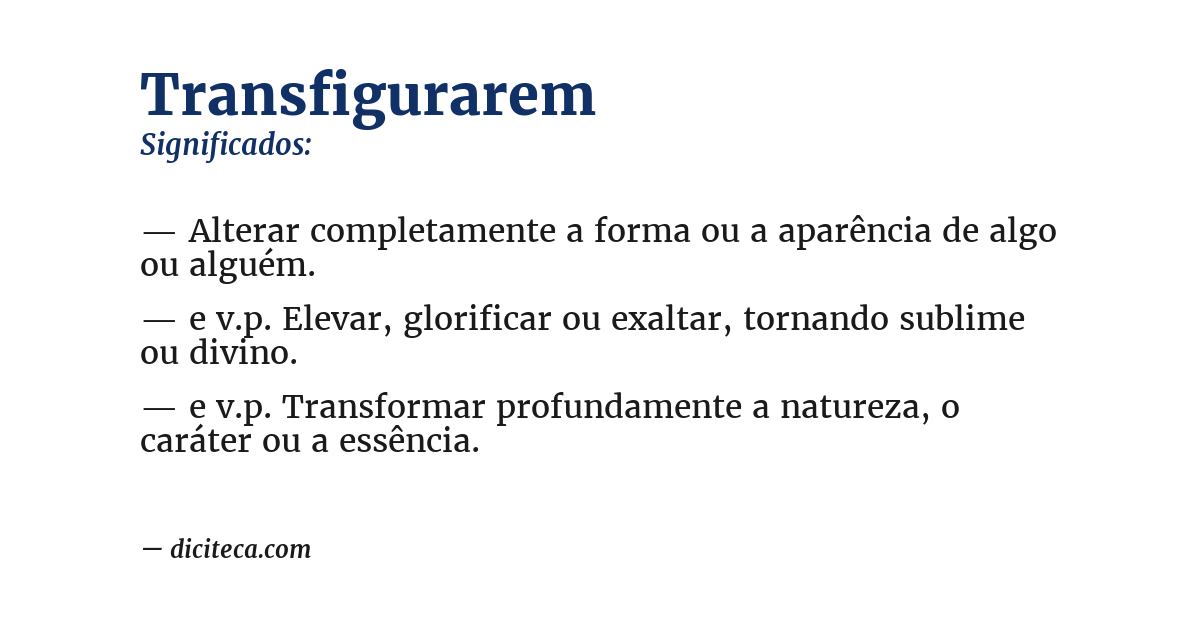 Significado de transfigurarem