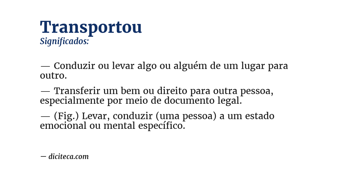 Significado de transportou