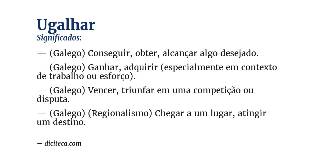 Significado de ugalhar