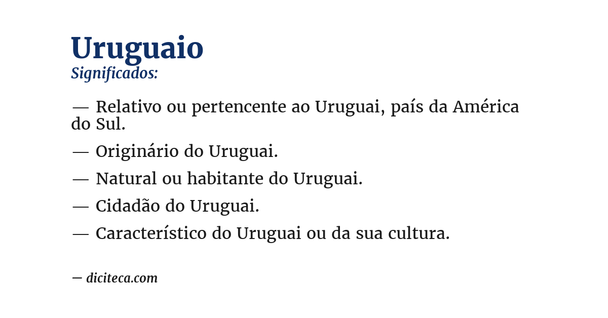 Significado de uruguaio