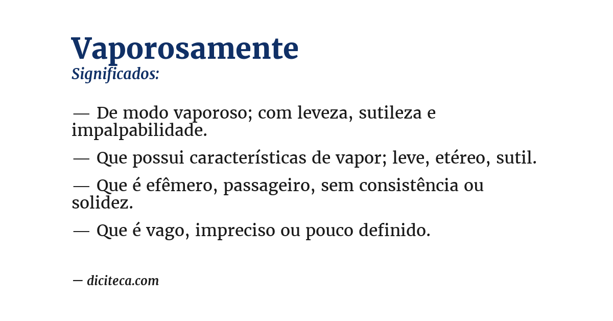 Significado de vaporosamente