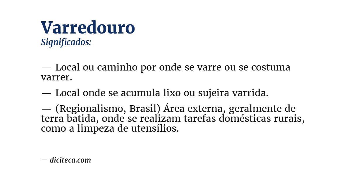 Significado de varredouro
