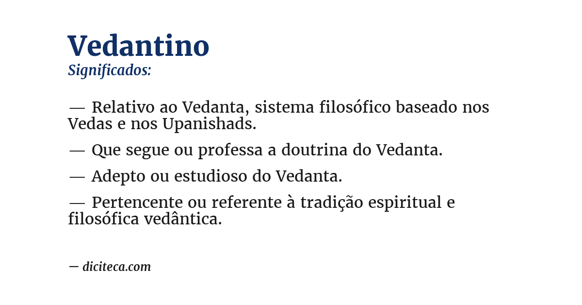 Significado de vedantino