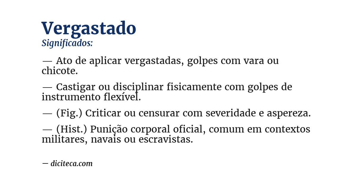 Significado de vergastado