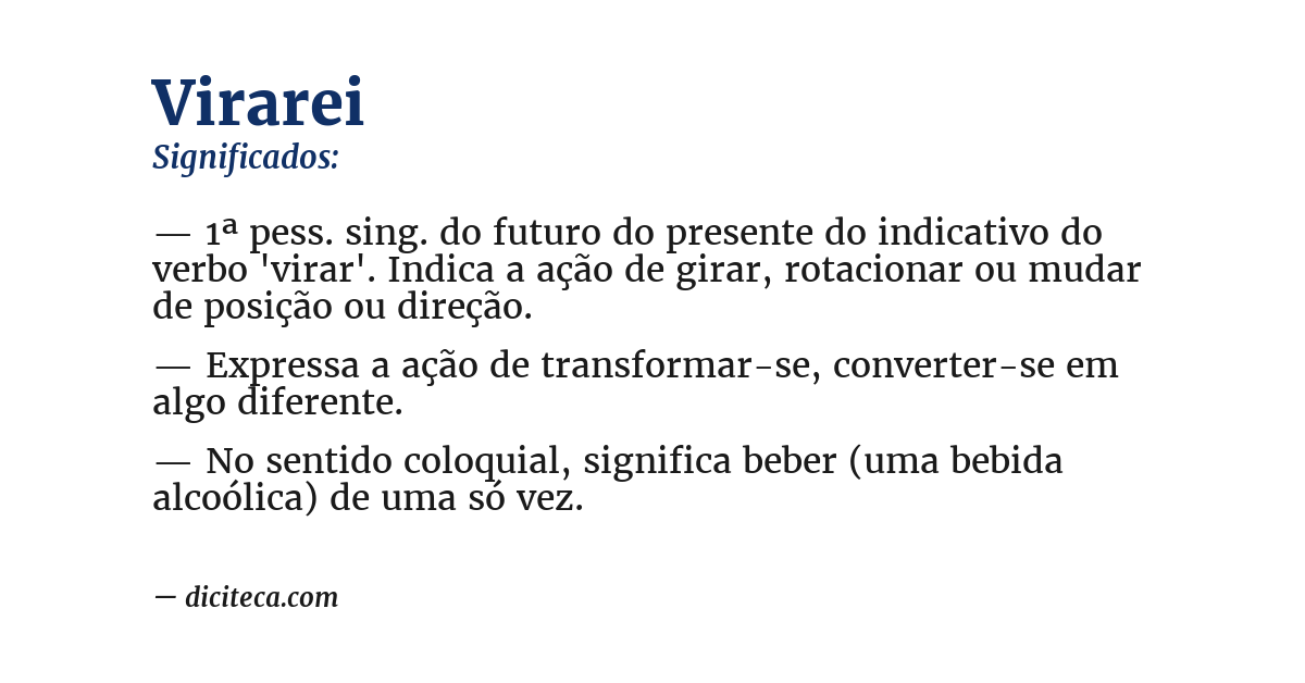 Significado de virarei