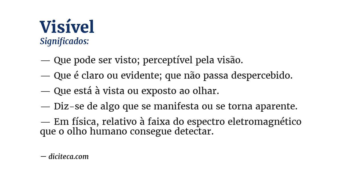 Significado de visível