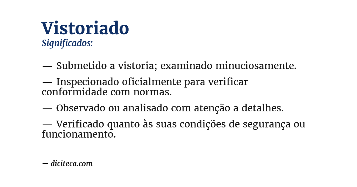 Significado de vistoriado