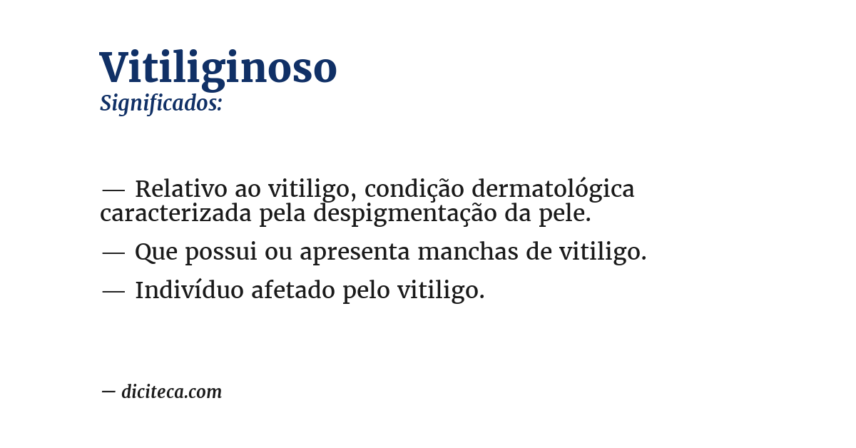 Significado de vitiliginoso