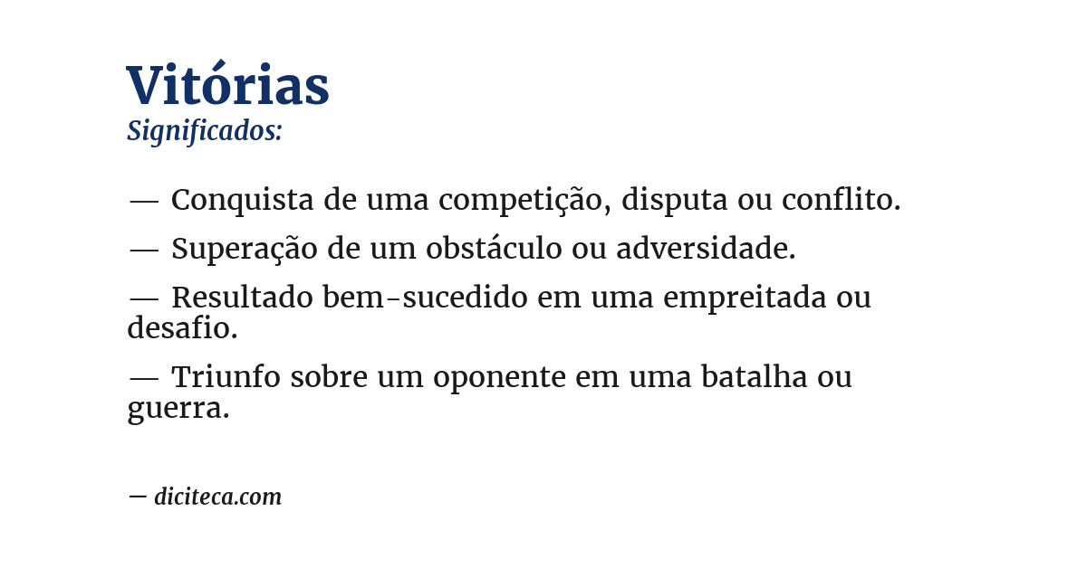 Significado de vitórias