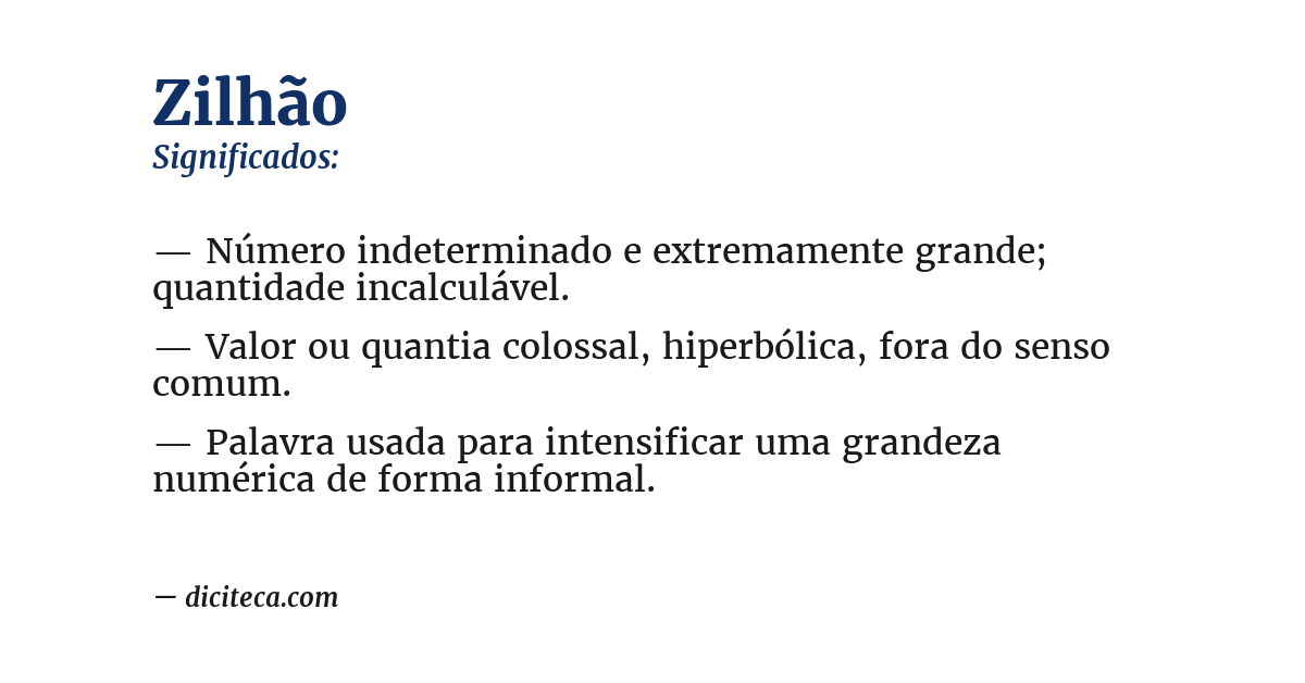 Significado de zilhão