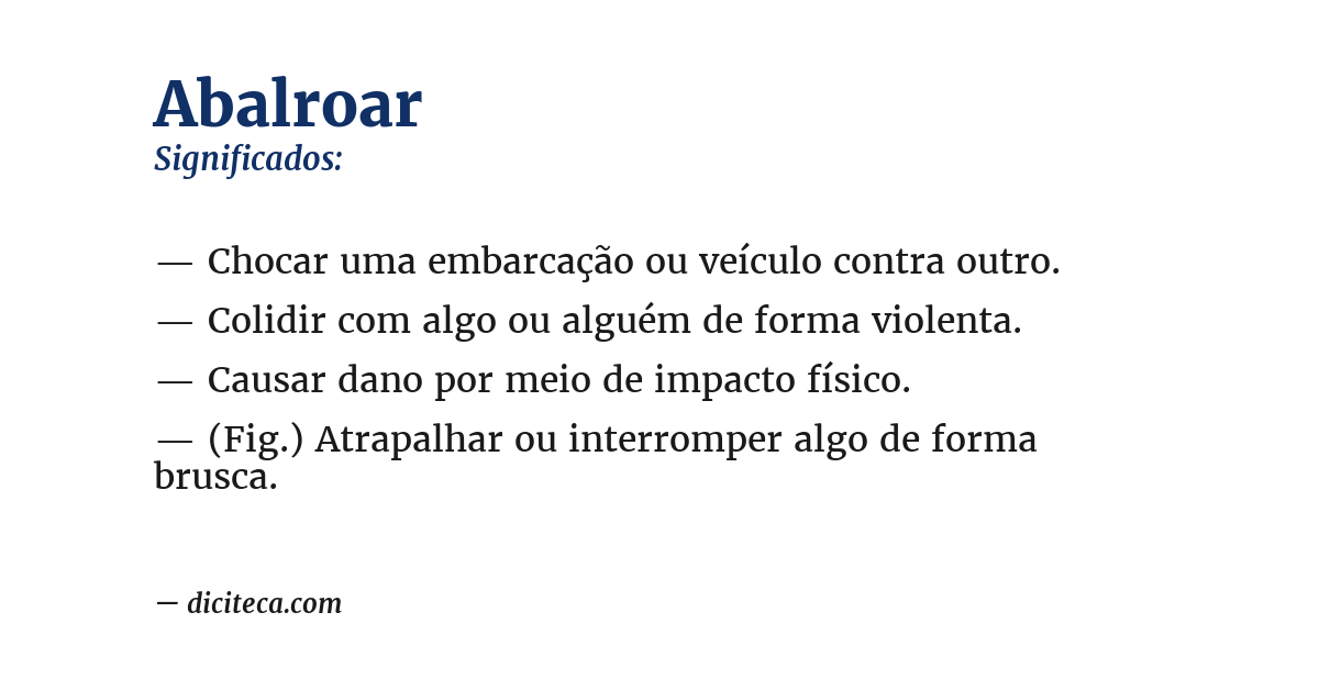Significado de abalroar