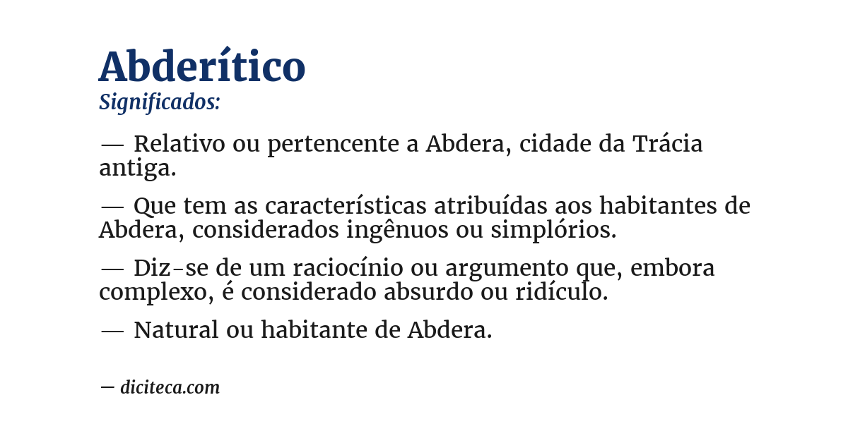 Significado de abderítico