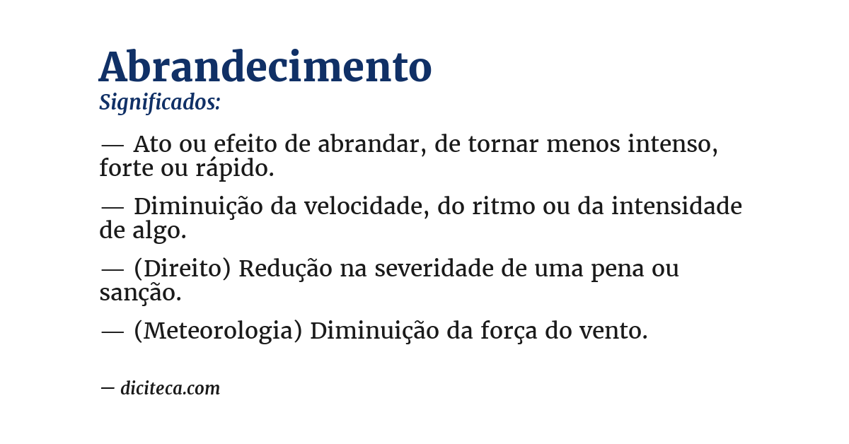 Significado de abrandecimento