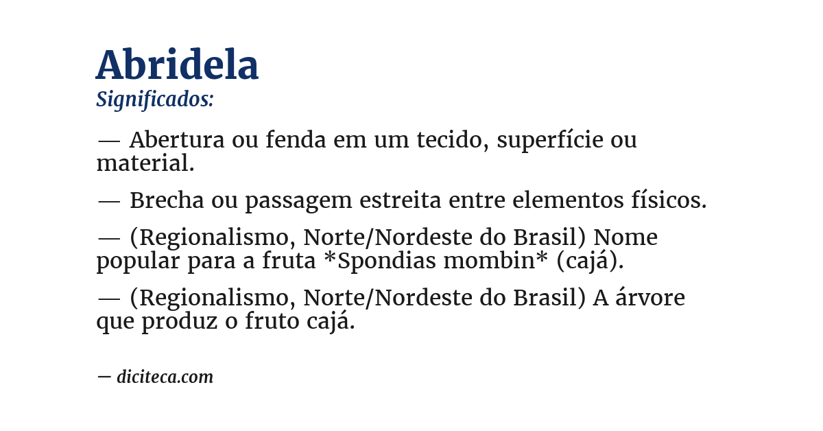 Significado de abridela