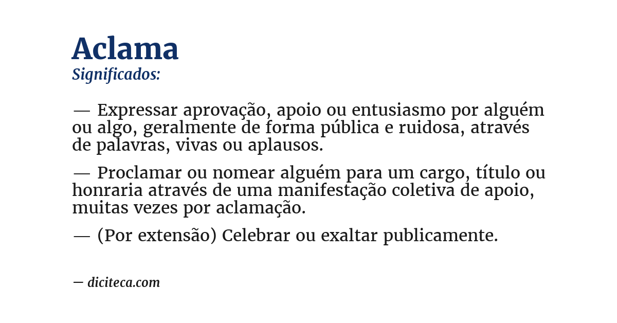 Significado de aclama