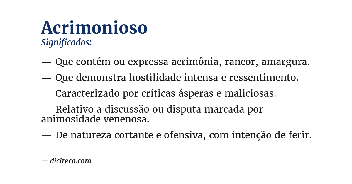 Significado de acrimonioso
