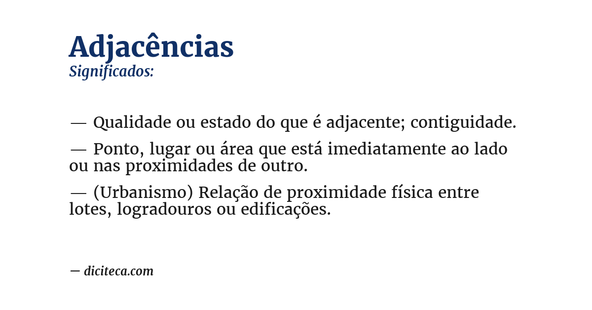 Significado de adjacências