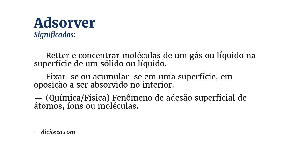 Significado de adsorver