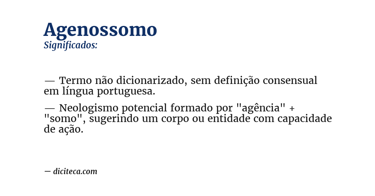 Significado de agenossomo
