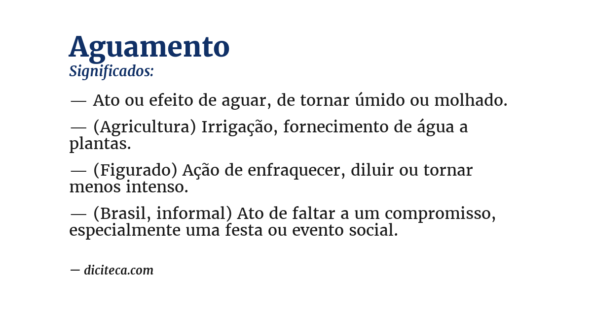 Significado de aguamento