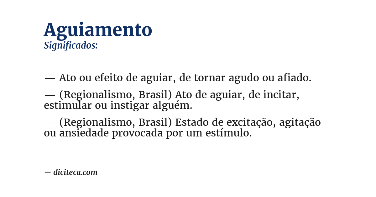Significado de aguiamento