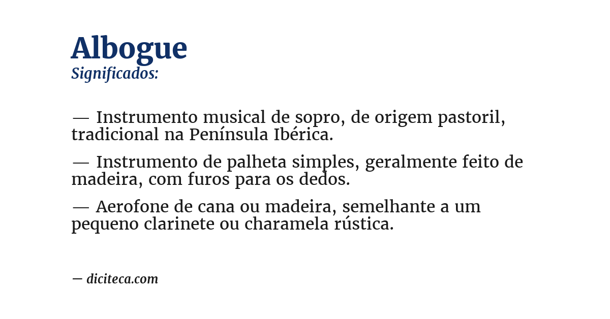 Significado de albogue