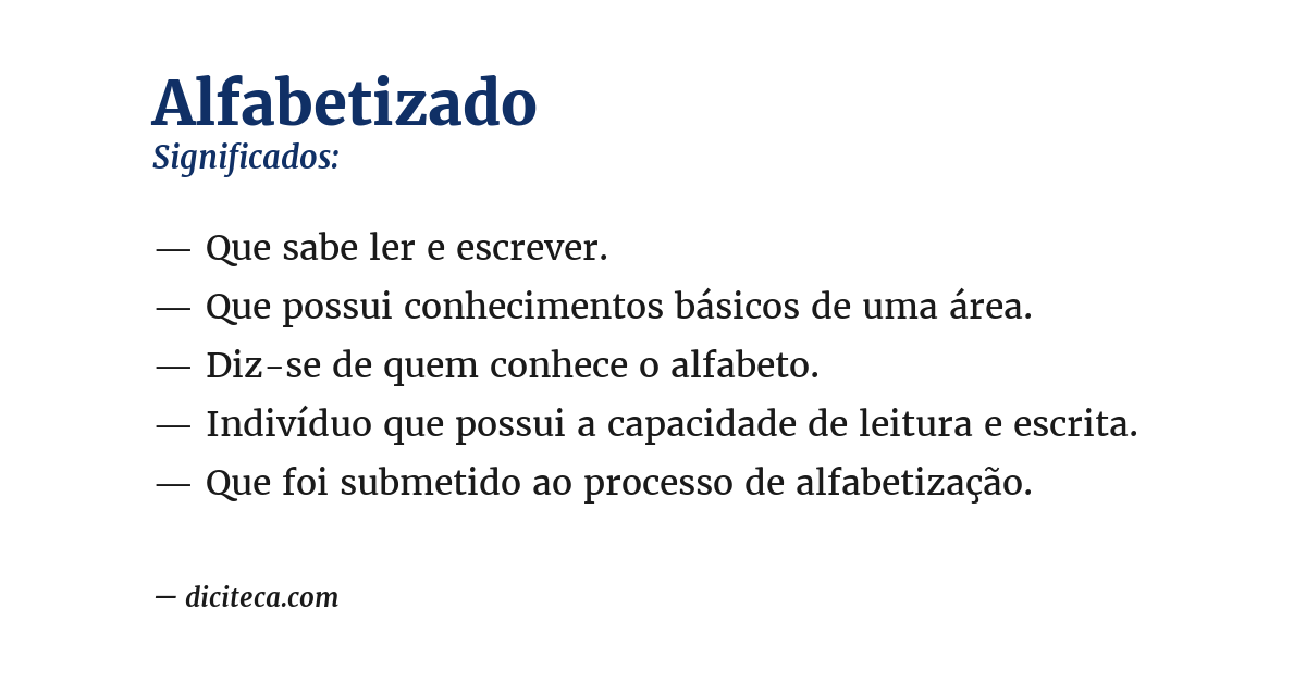 Significado de alfabetizado