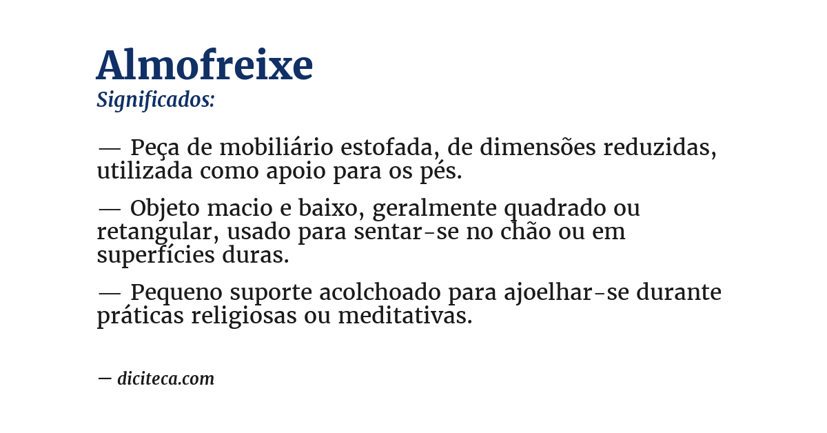 Significado de almofreixe