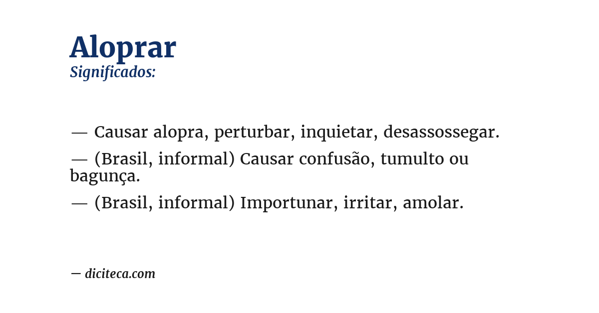 Significado de aloprar