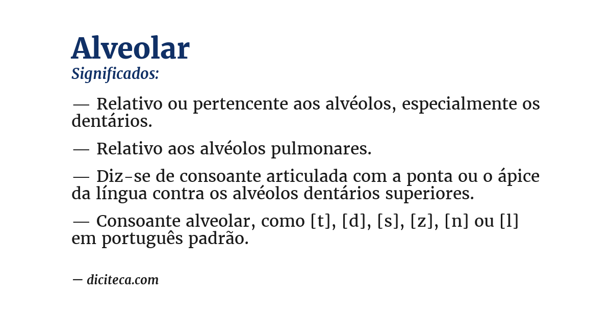 Significado de alveolar