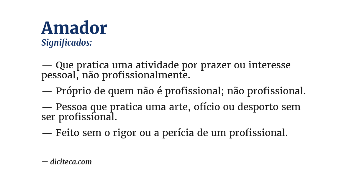 Significado de amador