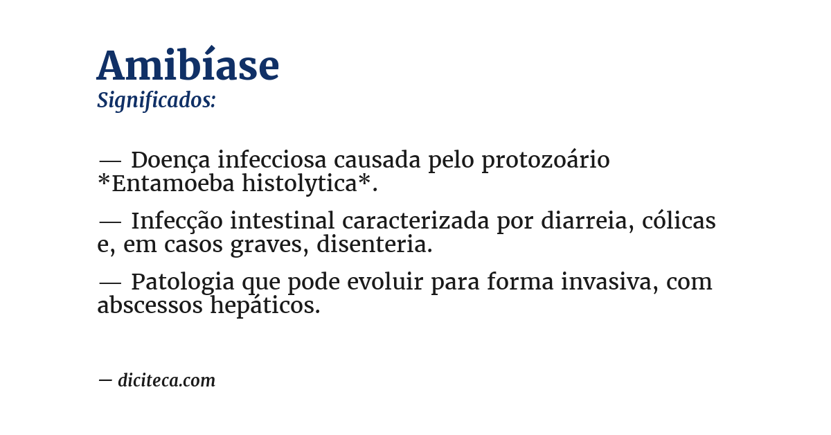 Significado de amibíase