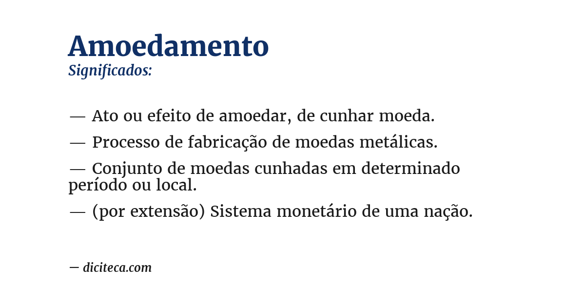 Significado de amoedamento